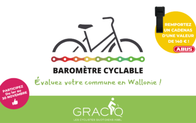 Baromètre cyclable 2021 du GRACQ – du 1 au 30 novembre