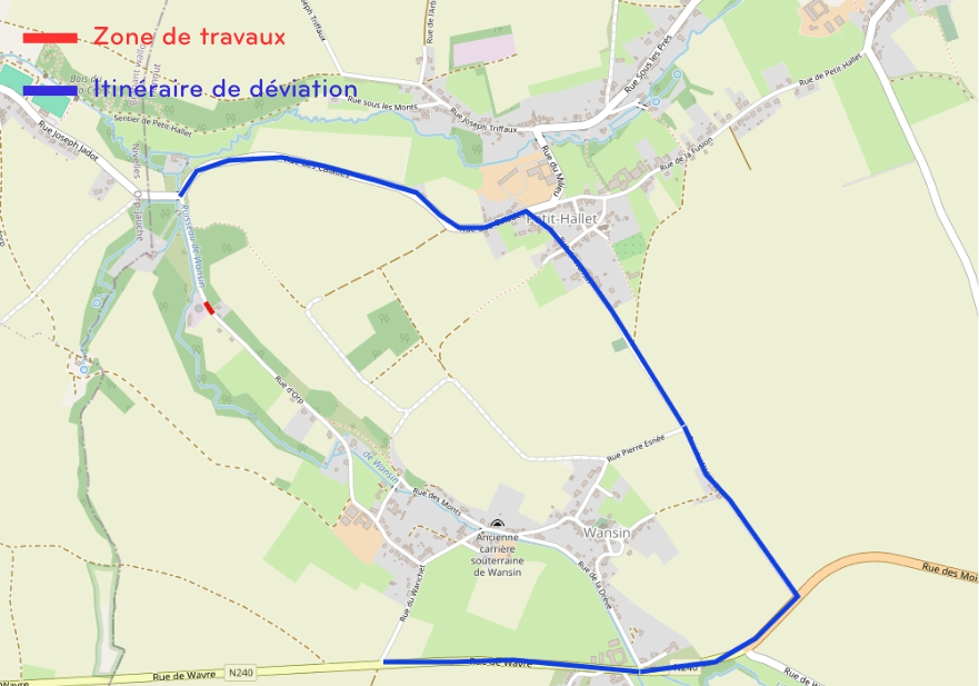 Travaux à Bertrée, Abolens, Wansin et Avernas-le-Bauduin